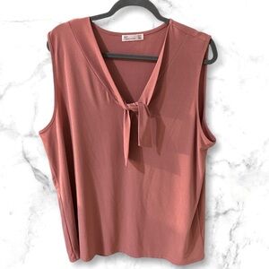 89th & Madison rose colored tank top tie front closure size XXL